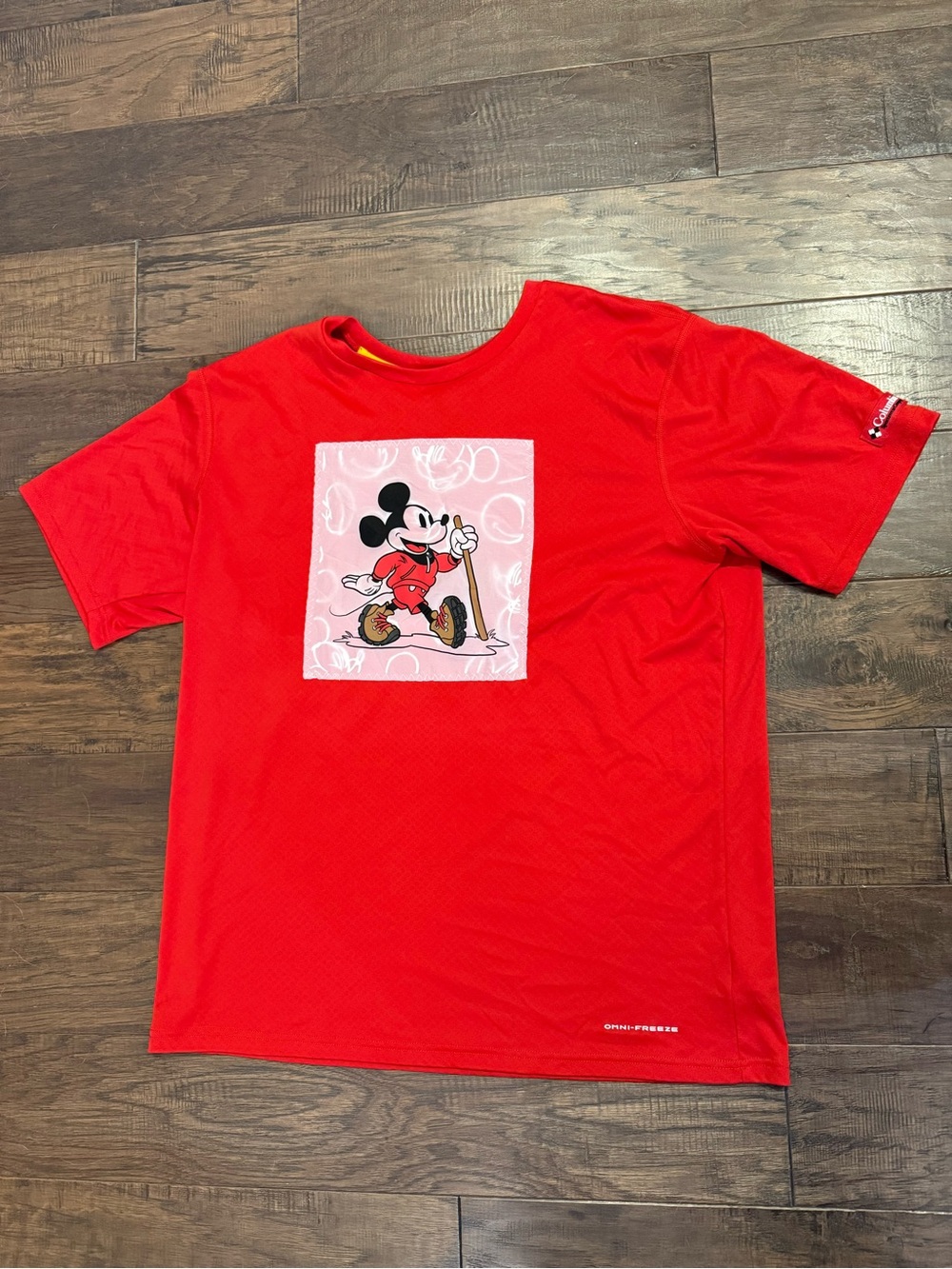 Columbia Red Short-Sleeve Graphic Tee with Mickey Artwork